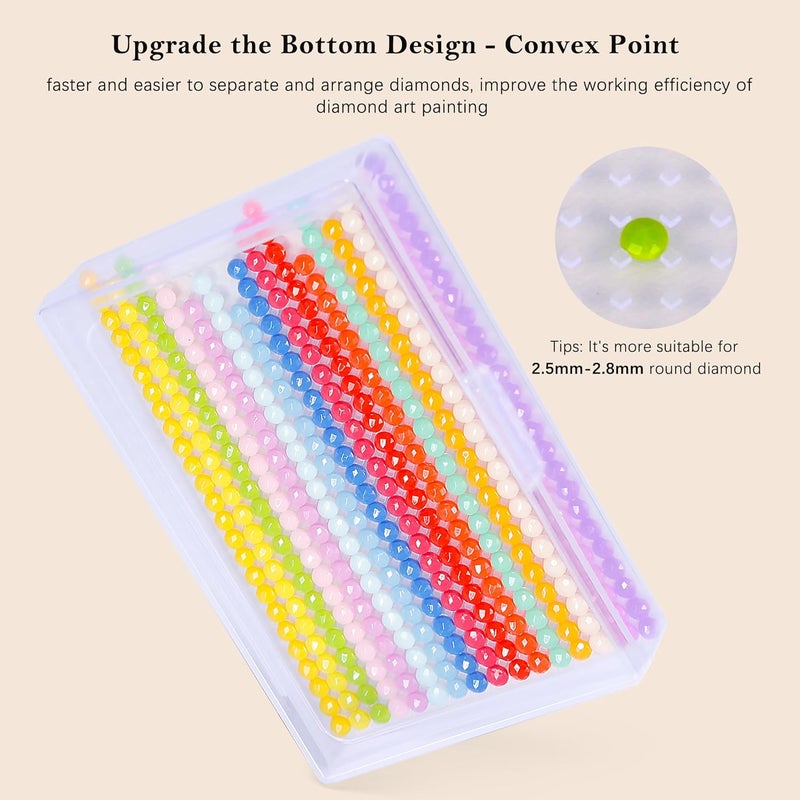 PP OPOUNT 60 PCS Diamond Art Storage Trays for Diamonds Storage & Line-Up, 2-in-1 DiamondPaintingStorage for Diamond Art Crafters, Diamond Art Convex Bottom Design, Diamond Painting Accessories - Image 3